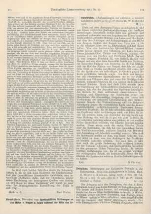524-525 [Rezension] Zwingliana. Mitteilungen zur Geschichte Zwinglis und der Reformation. 1912. (Bd. II, Nr. 15 u. 16.)