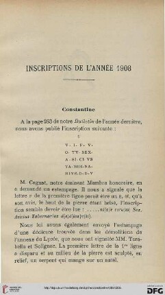 Sér. 4: Inscriptions de l'année 1908