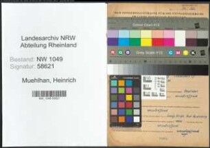 Entnazifizierung Heinrich Muehlhan , geb. 28.10.1905 (Eichinspektor)