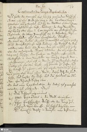No: 10. Continuatio der Kriegs-Begebenheiten.
