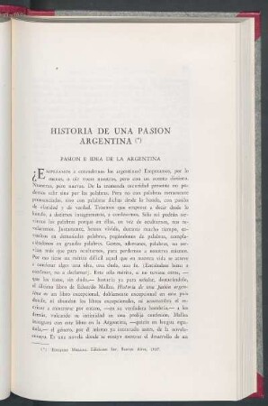Historia de una pasión argentina