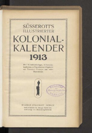 1913: Süsserott's illustrierter Kolonial-Kalender
