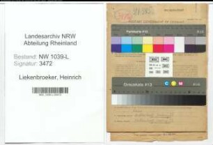 Entnazifizierung Heinrich Liekenbroeker , geb. 29.04.1917 (Zollangestellter)