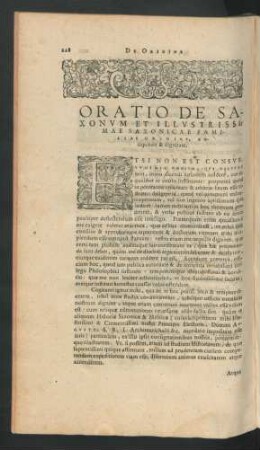 Oratio De Saxonum Et Illustrissimae Saxonicae Familiae Origine, Antiquitate & dignitate.