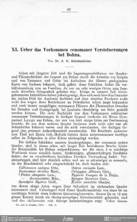 Ueber das Vorkommen cenomaner Versteinerungen bei Dohna