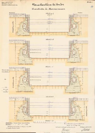 Neue Seeschleuse, Emden: Hammermauern: Querschnitte 1:200