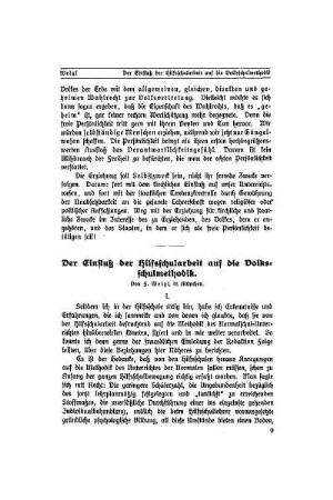 Der Einfluß der Hilfsschularbeit auf die Volksschulmethodik