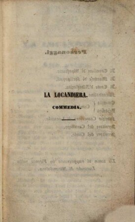 La locandiera : commedia