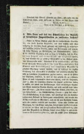 Wie kann und soll der Schullehrer die Anlässe zu heimlichen Jugendsünden zu entfernen suchen?
