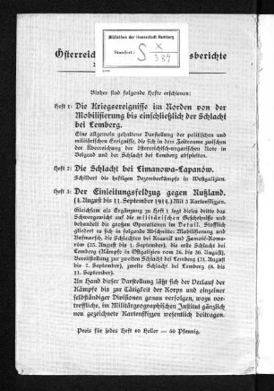 Bisher sind folgende Hefte erschienen: