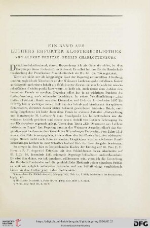 Albert Freitag: Ein Band aus Luthers Erfurter Klosterbibliothek