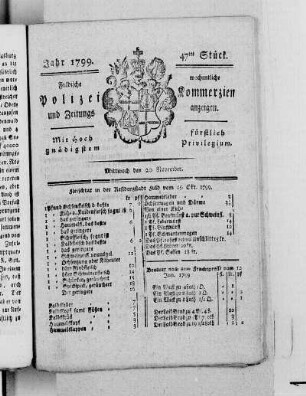 47tes Stück, Ausgabe vom 20. November 1799