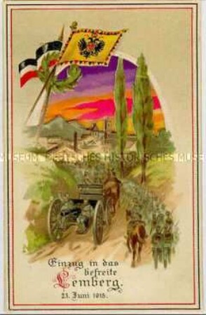 Postkarte zur "Befreiung" Lembergs