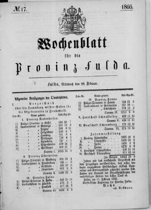 Nr. 17, Ausgabe vom 28. Februar 1866