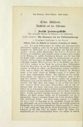 Erstes Kapitel: Die Germanen vor der Völkerwanderung