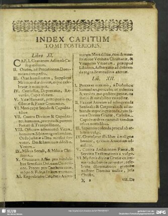 Index Capitum Tomi Posterioris