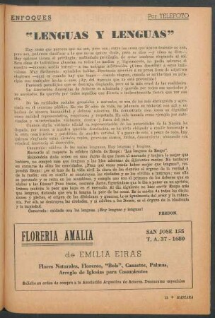 "Lenguas y lenguas" : Enfoques por Telefoto