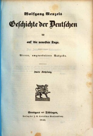 Wolfgang Menzel's Geschichte der Deutschen bis auf die neuesten Tage, 2