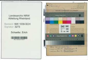 Entnazifizierung Erich Schaefer , geb. 14.06.1904 (Chemiker)