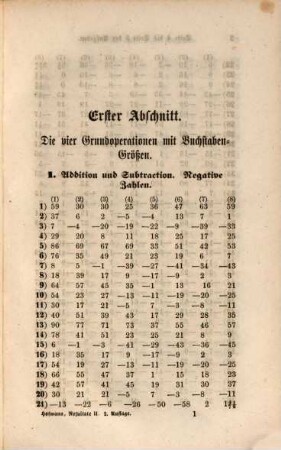 Resultate zu Hofmanns Aufgaben aus der Arithmetik und Algebra, 2