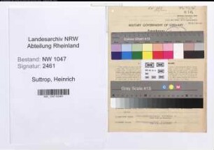 Entnazifizierung Heinrich Suttrop , geb. 14.08.1901 (Lehrer)