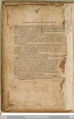 Decanus Collegii Professorum Artium.