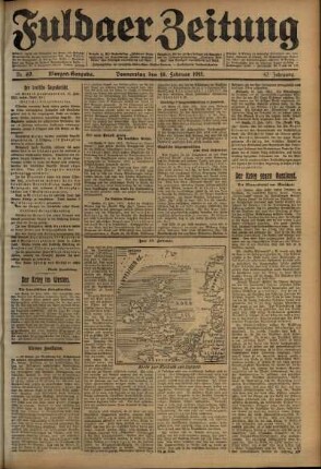 Erste Ausgabe vom Donnerstag, den 18. Februar 1915.
