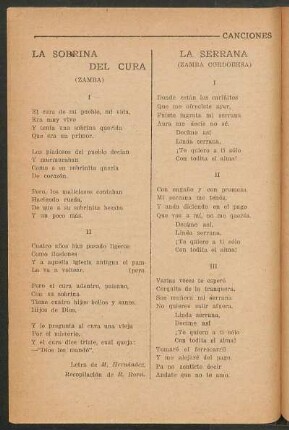 La sobrina del cura : (Zamba)