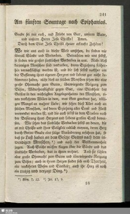 Am fünften Sonntage nach Epiphanias