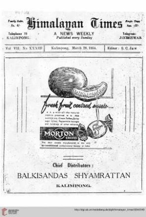 No. XXXIII (28 March 1954)
