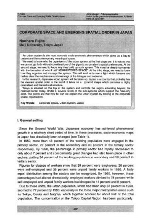 Corporate space and emerging spatial order in Japan