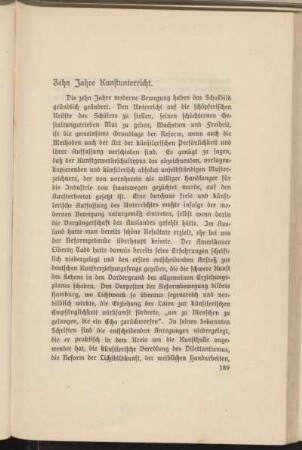 Zehn Jahre Kunstunterricht.