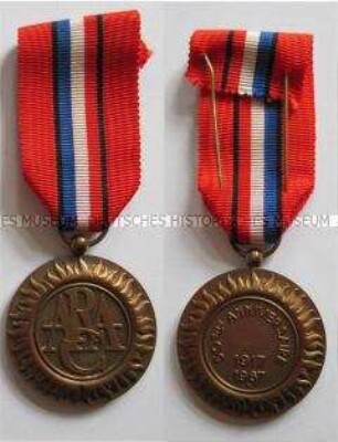 Medaille der Republikanischen Vereinigung der Kriegsveteranen, mit Band, Bronze, Republik Frankreich