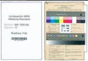 Entnazifizierung Fritz Ruethers , geb. 28.05.1899 (Trichinenschauer)