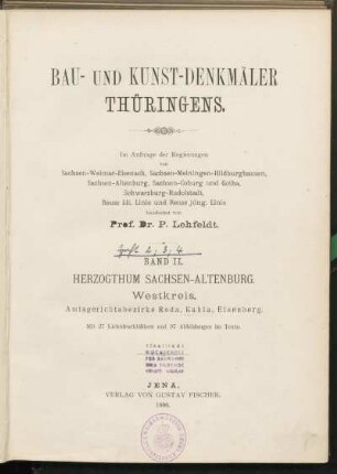 [3], Bd. 2 = H. 2/4: Herzogthum Sachsen-Altenburg: Westkreis : Amtsgerichtsbezirke Roda, Kahla und Eisenberg