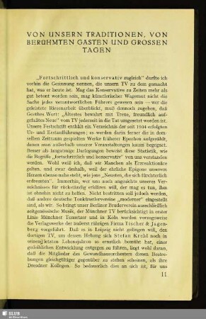Von Unsern Traditionen, Von Berühmten Gästen Und Grossen Tagen