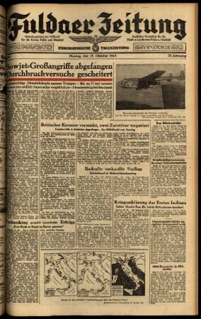 Ausgabe vom Montag, den 25. Oktober 1943.