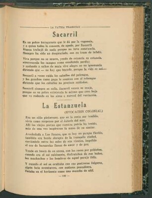 La Estanzuela : (Evocación colonial)