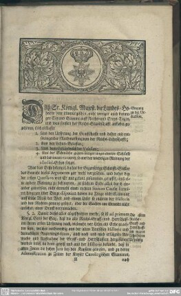 [Membrum I. Eingang zu der Deduction]