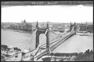 Budapest. Blick vom Blocksberg auf Elisabethbrücke über die Donau : Budapest. Blick vom Blocksberg auf Elisabethbrücke (1897-1903; Aurél Czekelius, Antal Kherndl) über die Donau