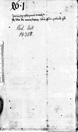 Hieronymus. Pseudo-Hieronymus. Physiologus. Glossare - BSB Clm 14388