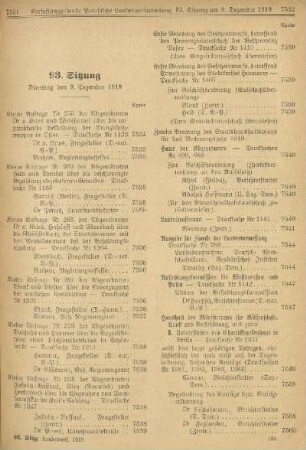 93. Sitzung. Dienstag den 9. Dezember 1919