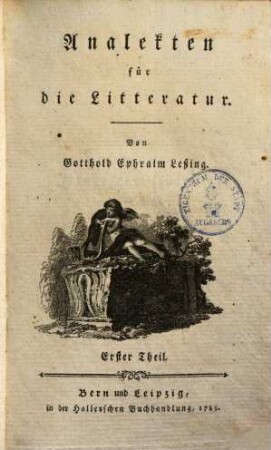 Analekten für die Litteratur, 1