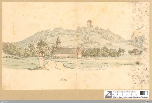 Schloss Horn oberhalb Biberach u. Dorf Fischbach : 14. Jul. 1816