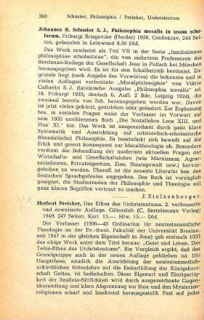 360-361 [Rezension] Preisker, Herbert, Das Ethos des Urchristentums