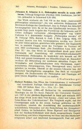 360-361 [Rezension] Preisker, Herbert, Das Ethos des Urchristentums
