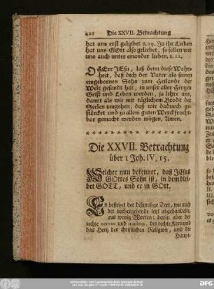 Die XXVII. Betrachtung über 1 Joh. IV, 15.