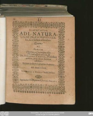 Disputatio, Ad L. Naturalis, De Praescriptis Verbis, & in factum actionibus