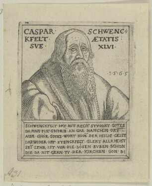 Bildnis des Caspar Schwenckfelt