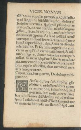 Caput .xxx. fen quartae, De dolorum mitigatione.